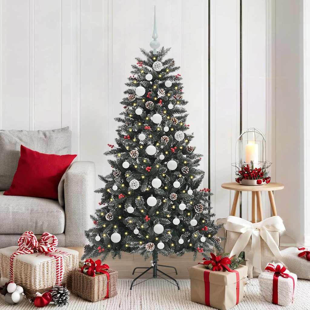 Albero di Natale artificiale VidaXL con 150 LED verdi, 150 cm in PVC e plastica e acciaio