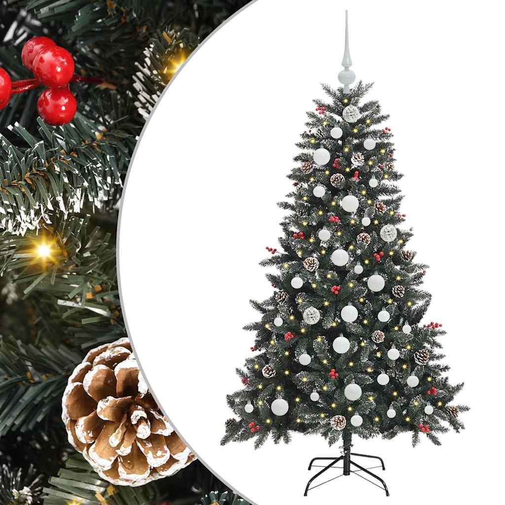 Albero di Natale artificiale VidaXL con 150 LED verdi, 150 cm in PVC e plastica e acciaio