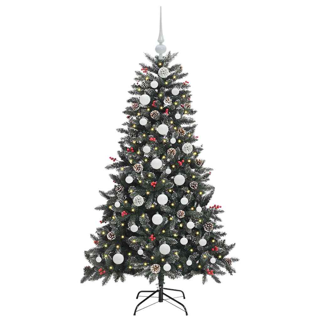 Albero di Natale artificiale VidaXL con 150 LED verdi, 150 cm in PVC e plastica e acciaio