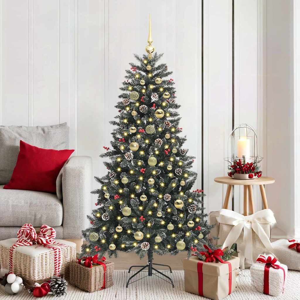 Albero di Natale artificiale VidaXL con 150 LED verdi, 150 cm in PVC e plastica e acciaio