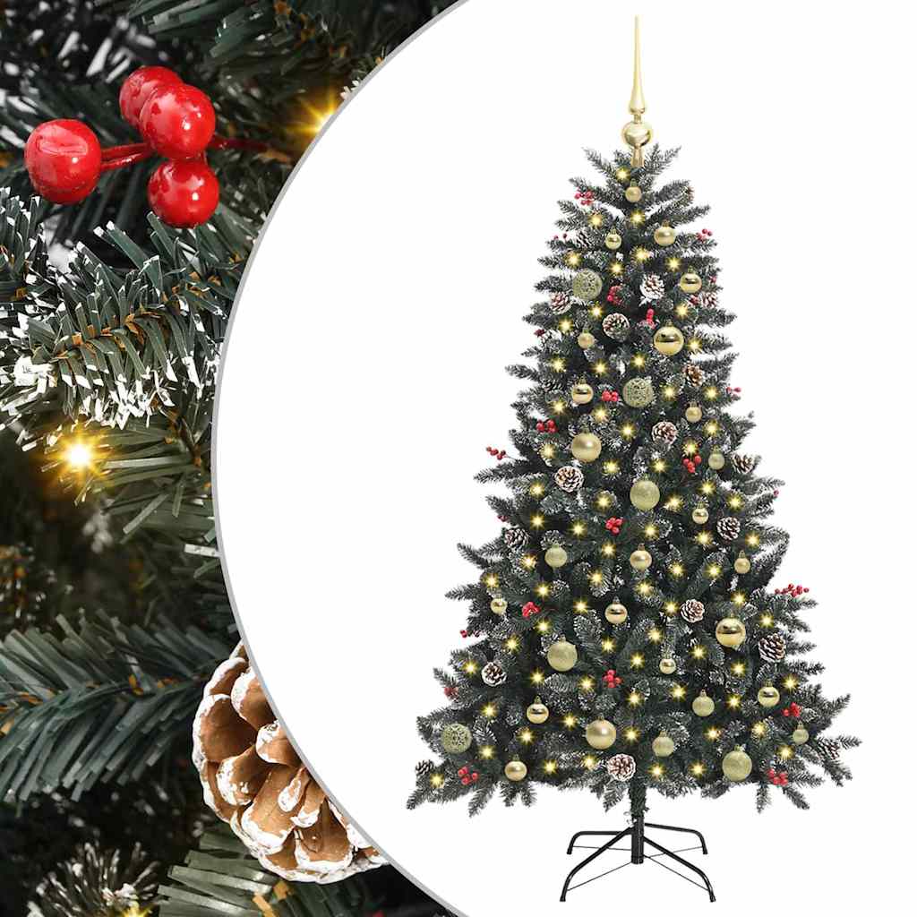 Albero di Natale artificiale VidaXL con 150 LED verdi, 150 cm in PVC e plastica e acciaio
