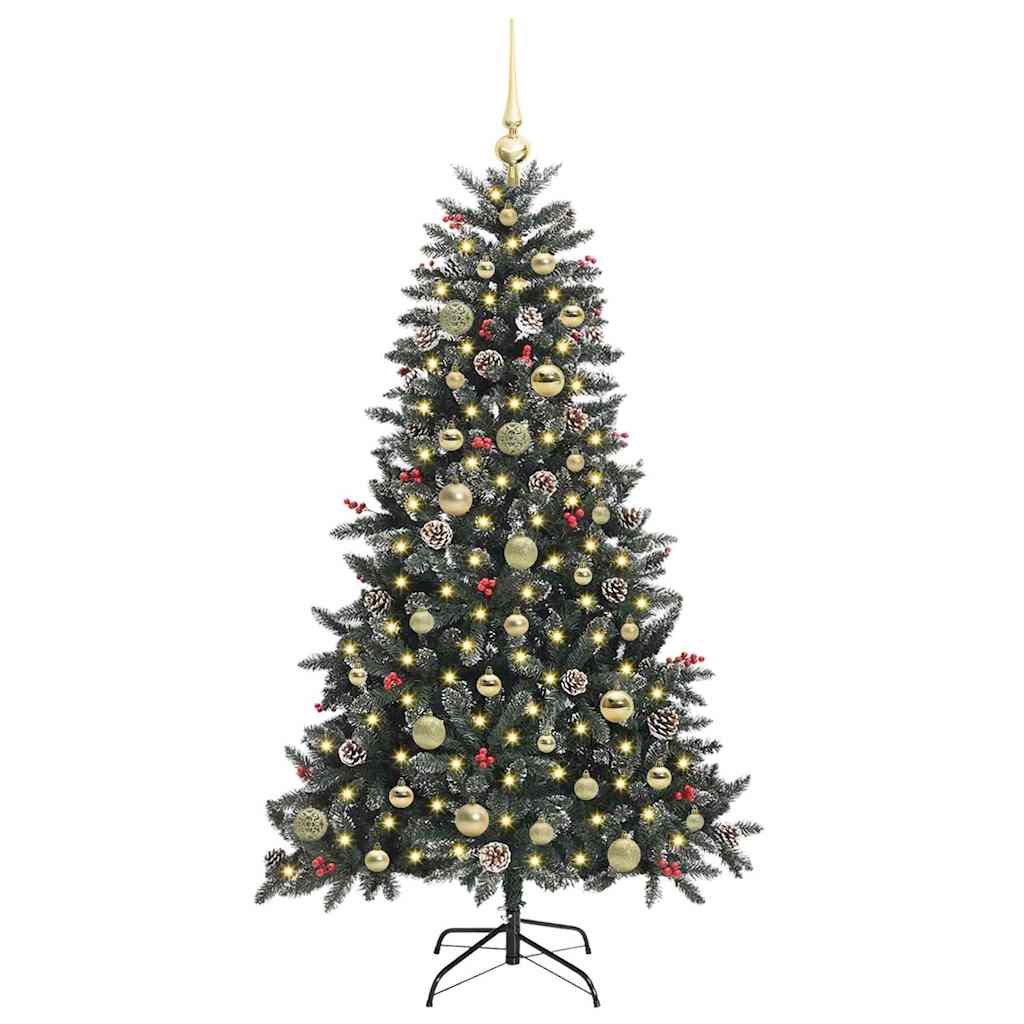 Albero di Natale artificiale VidaXL con 150 LED verdi, 150 cm in PVC e plastica e acciaio