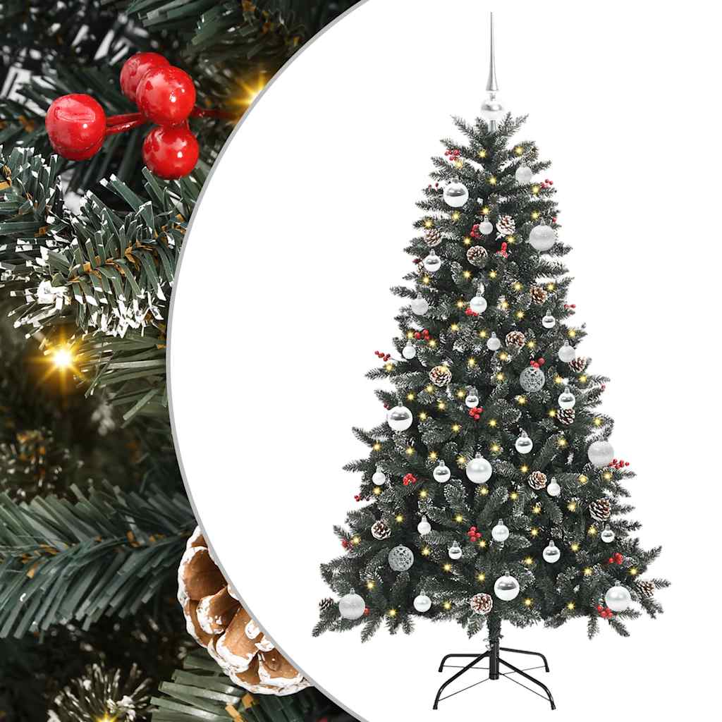 Albero di Natale artificiale VidaXL con 150 LED verdi, 150 cm in PVC e plastica e acciaio