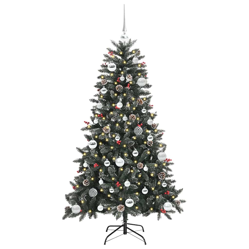 Albero di Natale artificiale VidaXL con 150 LED verdi, 150 cm in PVC e plastica e acciaio