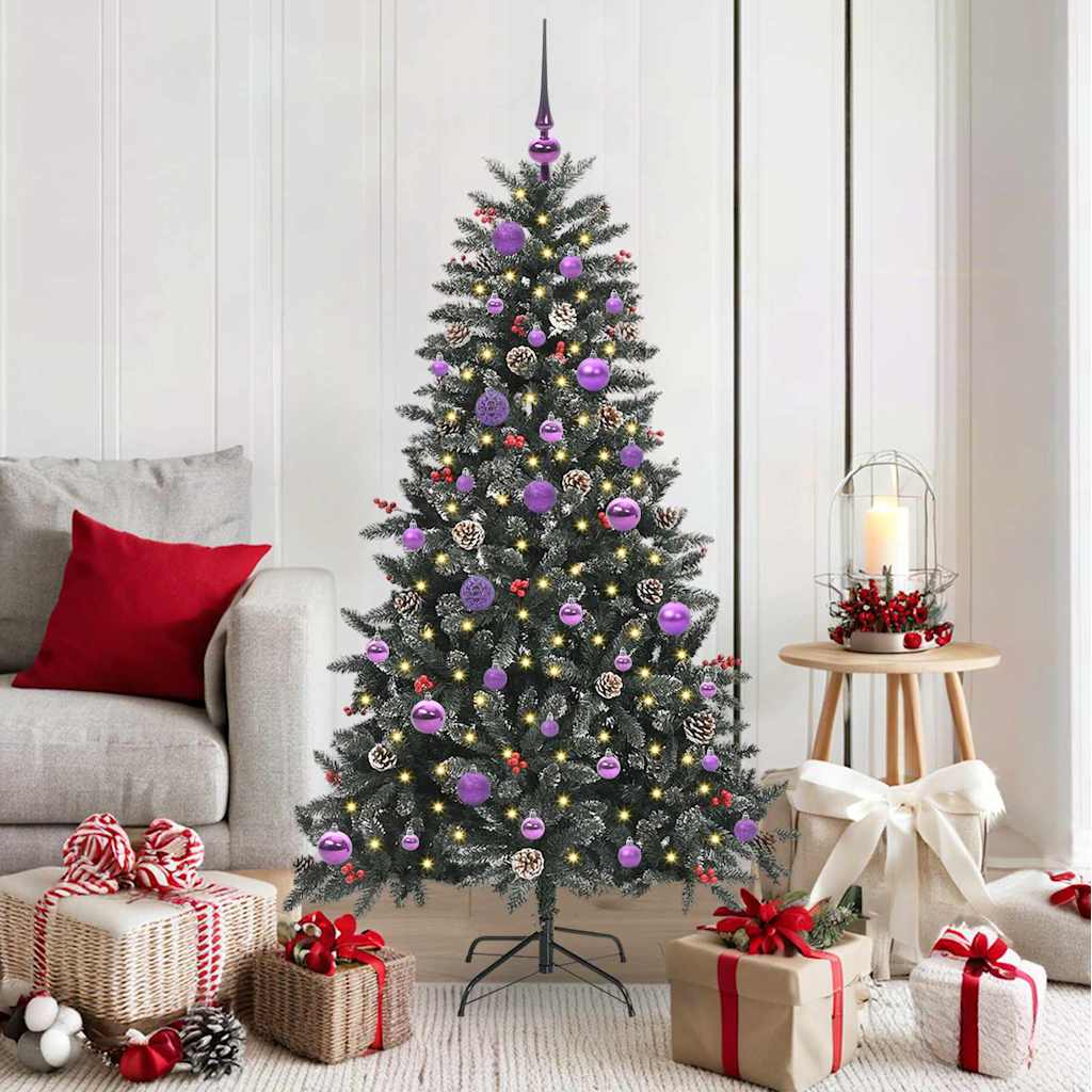 Albero di Natale artificiale VidaXL con 150 LED verdi, 150 cm in PVC e plastica e acciaio