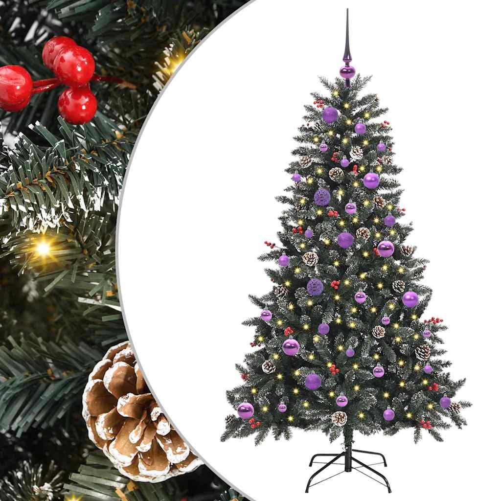 Albero di Natale artificiale VidaXL con 150 LED verdi, 150 cm in PVC e plastica e acciaio