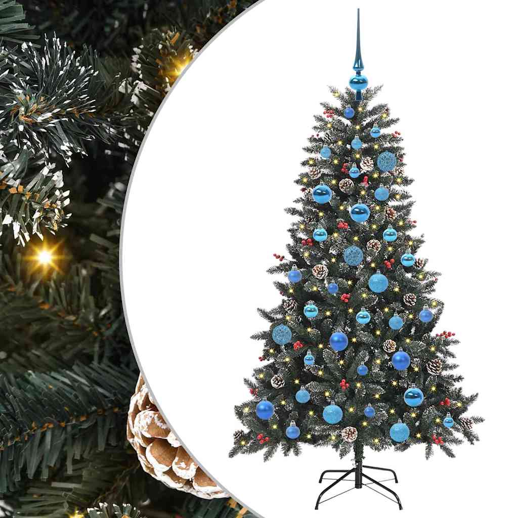 Albero di Natale artificiale VidaXL con 150 LED verdi, 150 cm in PVC e plastica e acciaio