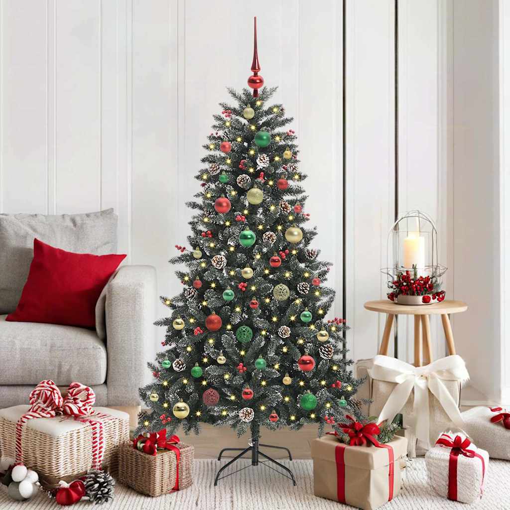 Albero di Natale artificiale VidaXL con 150 LED verdi, 150 cm in PVC e plastica e acciaio