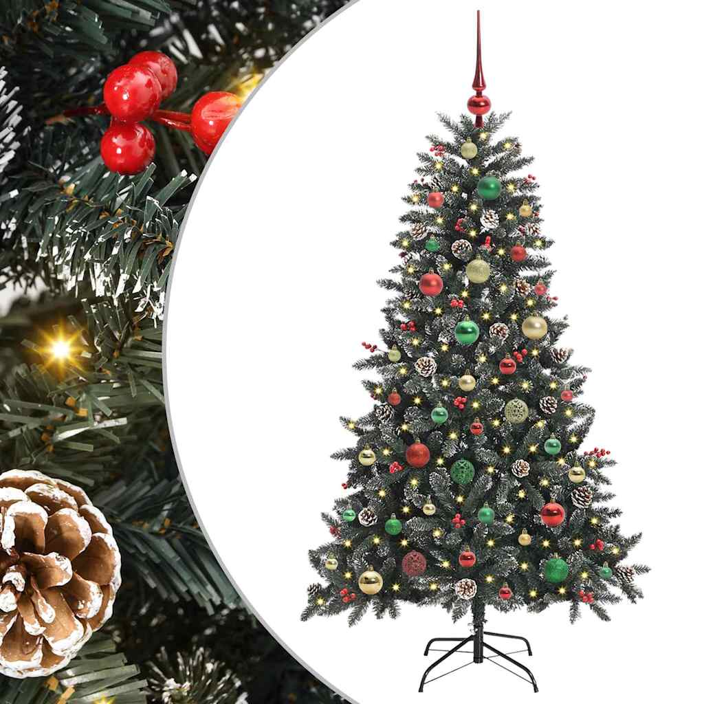 Albero di Natale artificiale VidaXL con 150 LED verdi, 150 cm in PVC e plastica e acciaio