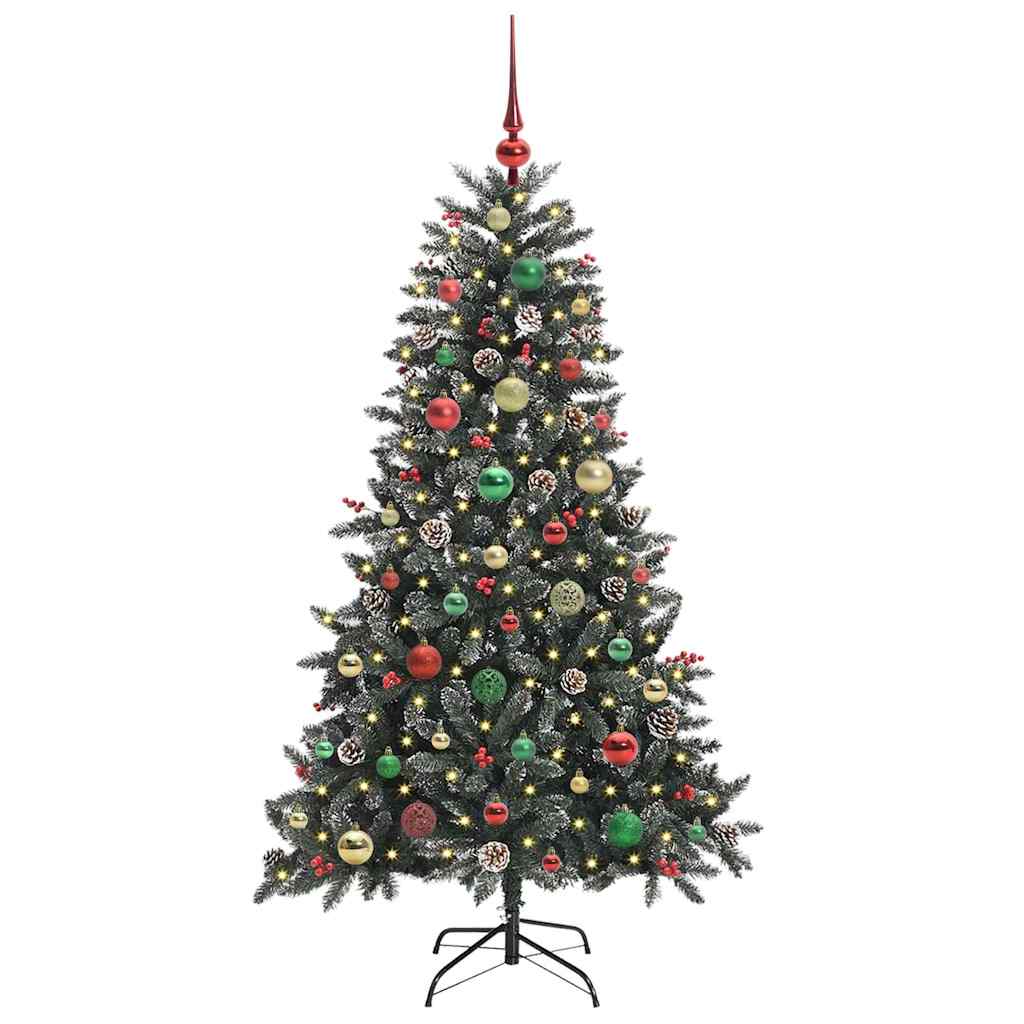 Albero di Natale artificiale VidaXL con 150 LED verdi, 150 cm in PVC e plastica e acciaio