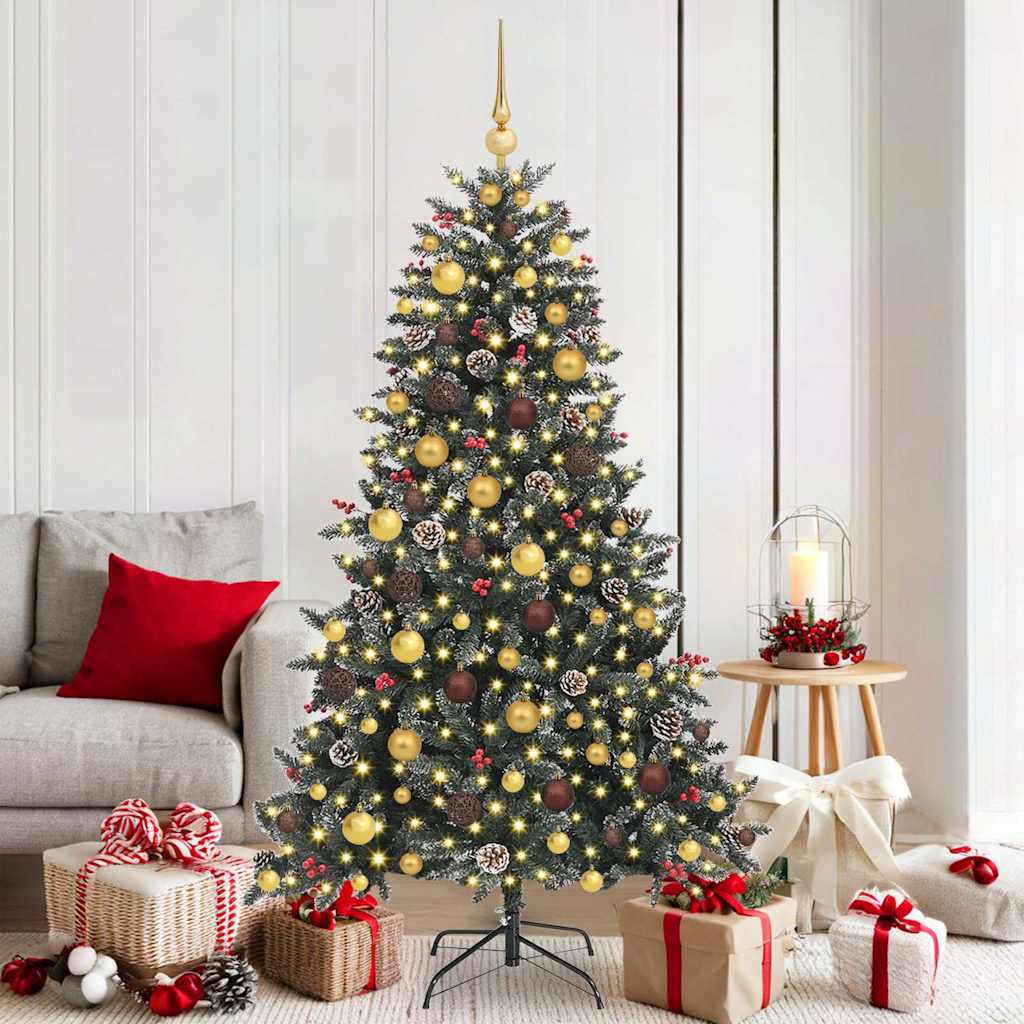 Albero di Natale artificiale Vidaxx con 300 LED verdi 180 cm in PVC e plastica e acciaio