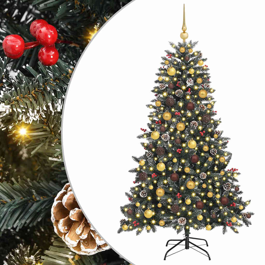 Albero di Natale artificiale Vidaxx con 300 LED verdi 180 cm in PVC e plastica e acciaio