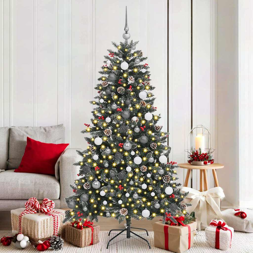 Albero di Natale artificiale Vidaxx con 300 LED verdi 180 cm in PVC e plastica e acciaio