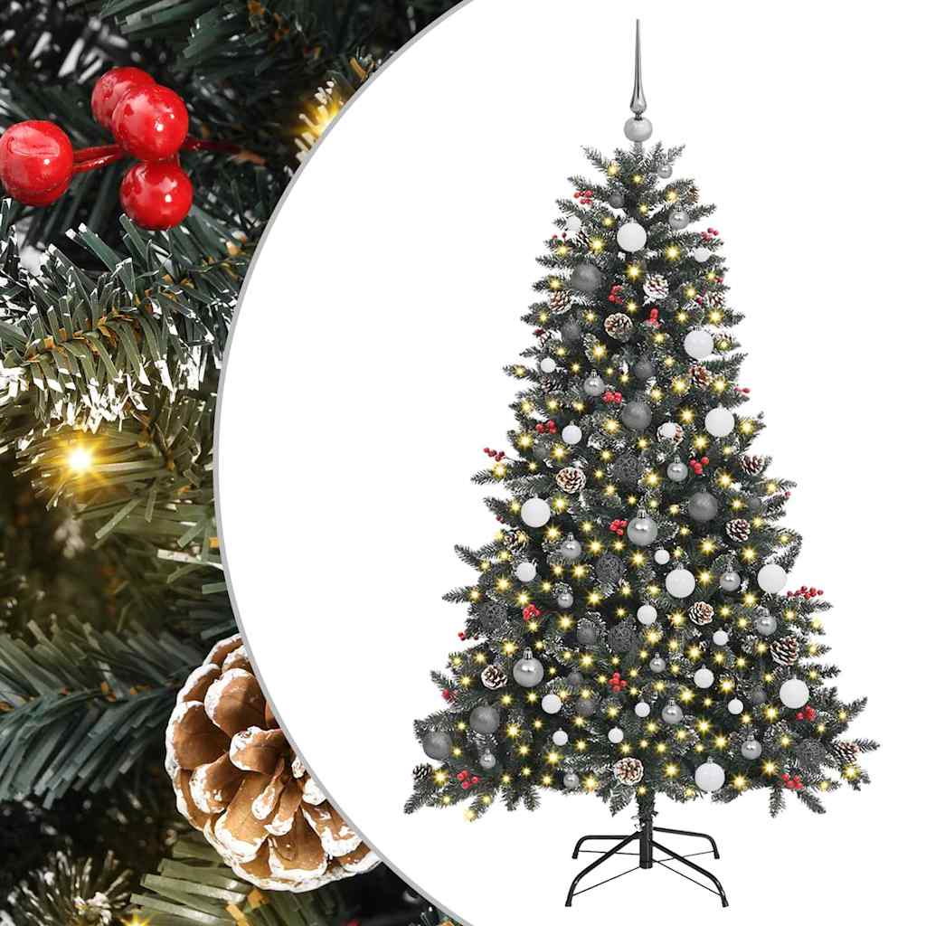 Albero di Natale artificiale Vidaxx con 300 LED verdi 180 cm in PVC e plastica e acciaio
