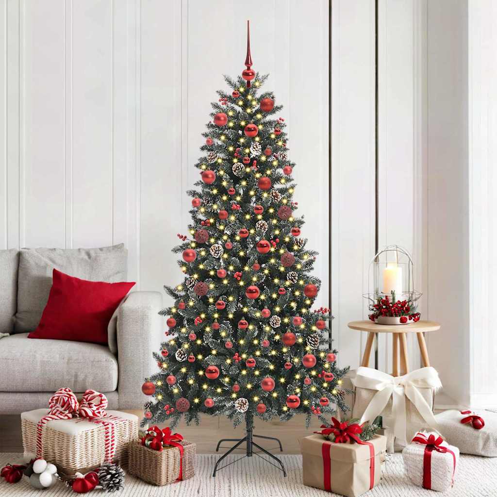 Albero di Natale artificiale Vidaxx con 300 LED verdi 180 cm in PVC e plastica e acciaio