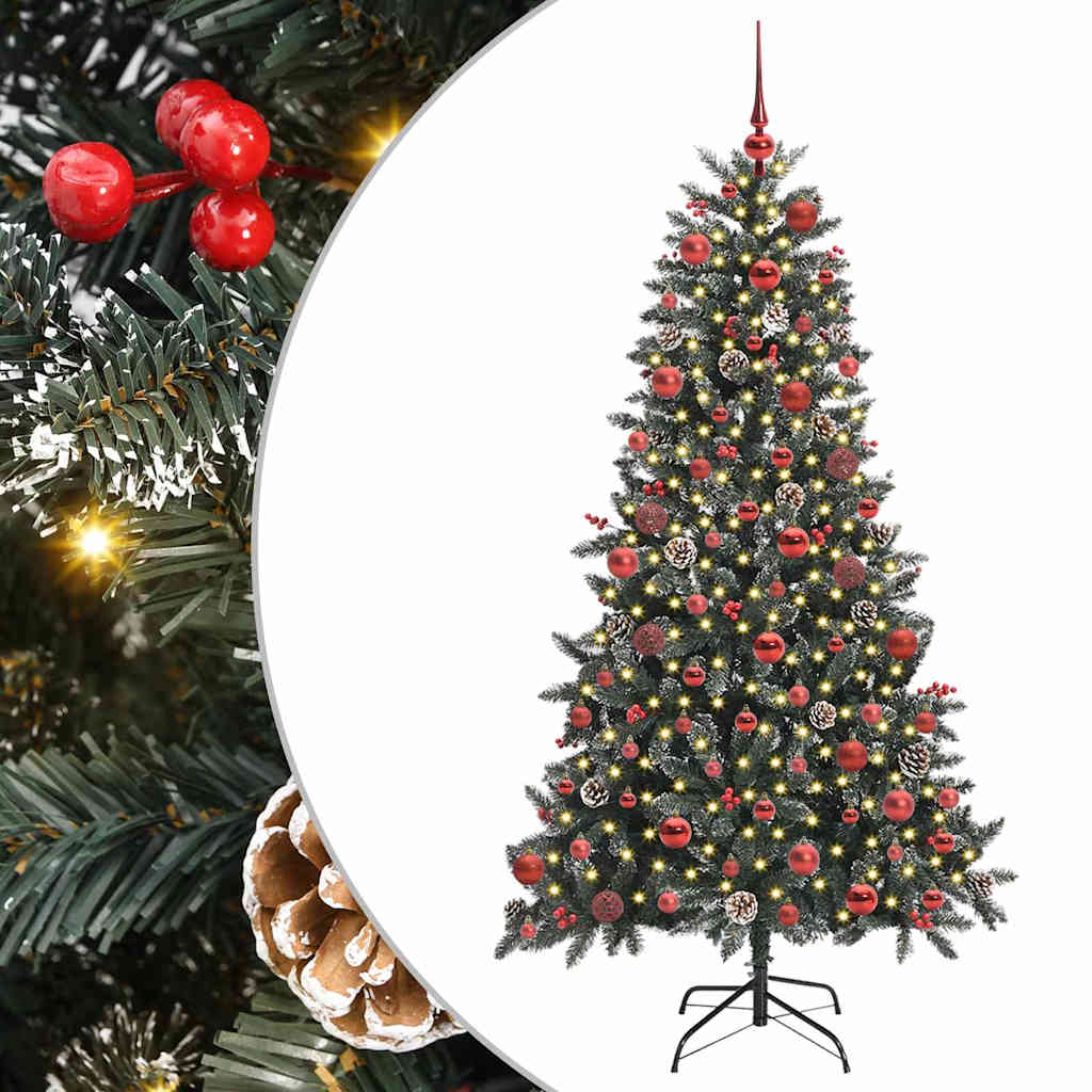 Albero di Natale artificiale Vidaxx con 300 LED verdi 180 cm in PVC e plastica e acciaio