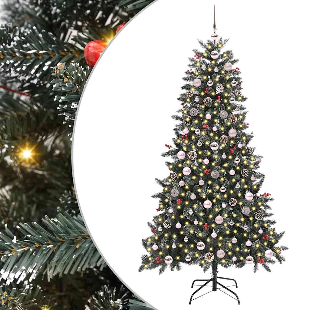 Albero di Natale artificiale Vidaxx con 300 LED verdi 180 cm in PVC e plastica e acciaio