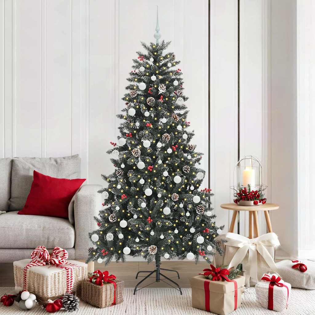 Albero di Natale artificiale Vidaxx con 300 LED verdi 180 cm in PVC e plastica e acciaio