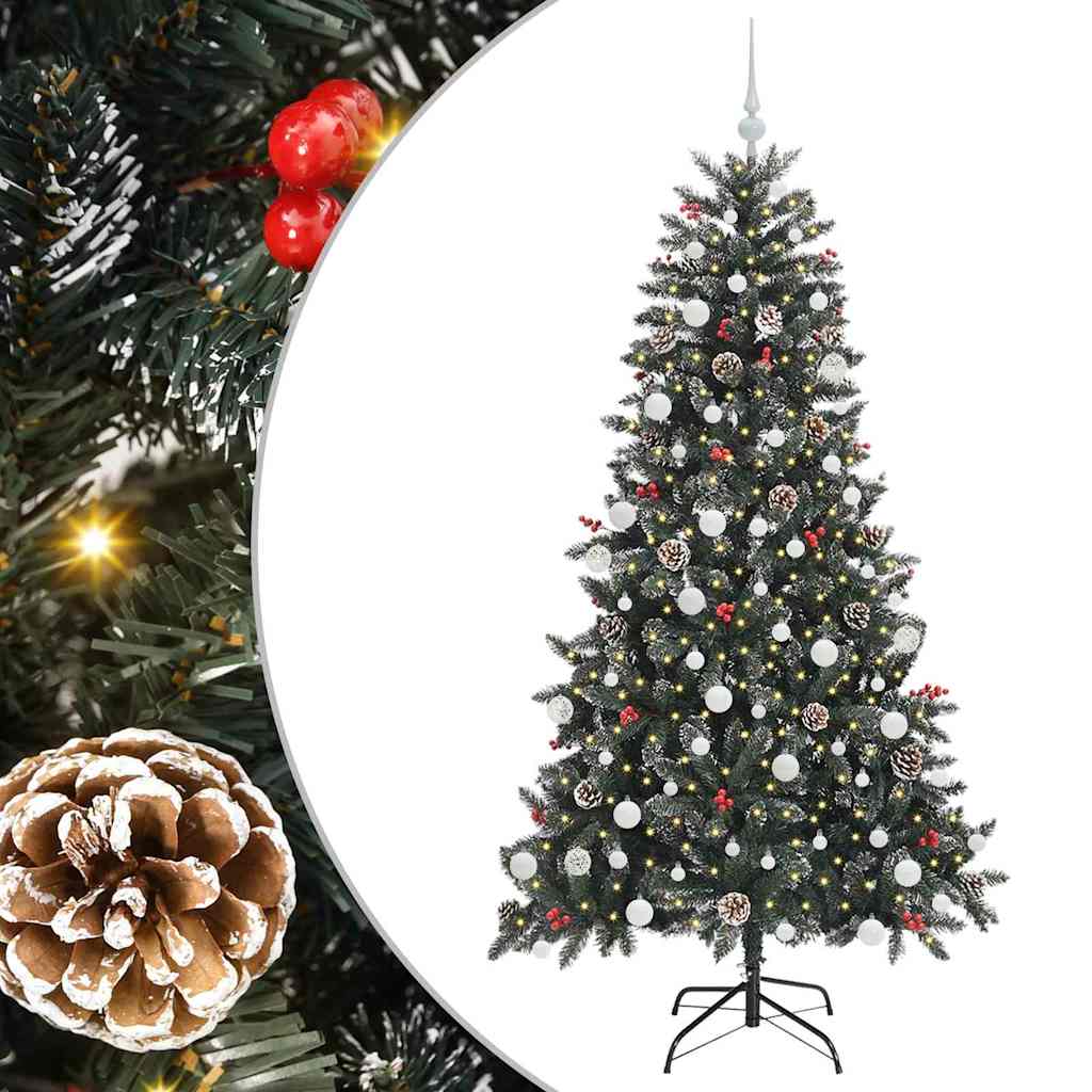 Albero di Natale artificiale Vidaxx con 300 LED verdi 180 cm in PVC e plastica e acciaio