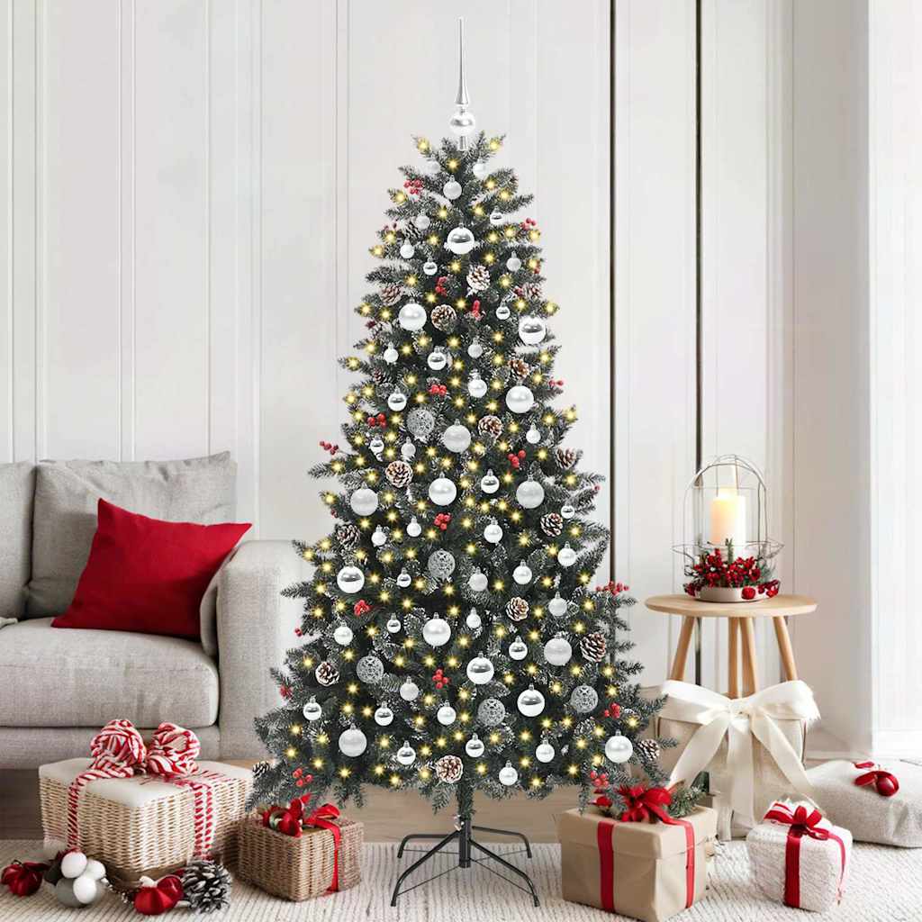 Albero di Natale artificiale Vidaxx con 300 LED verdi 180 cm in PVC e plastica e acciaio