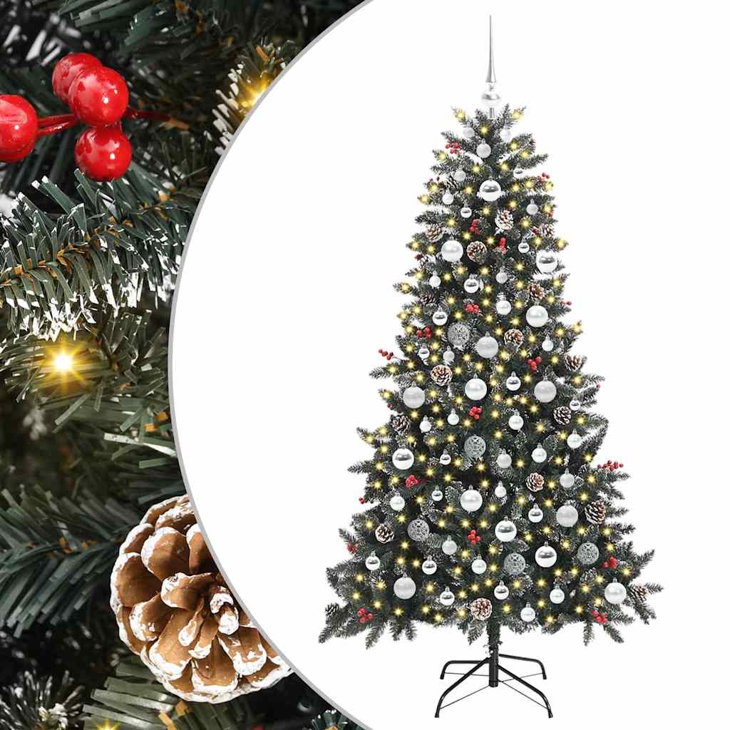 Albero di Natale artificiale Vidaxx con 300 LED verdi 180 cm in PVC e plastica e acciaio