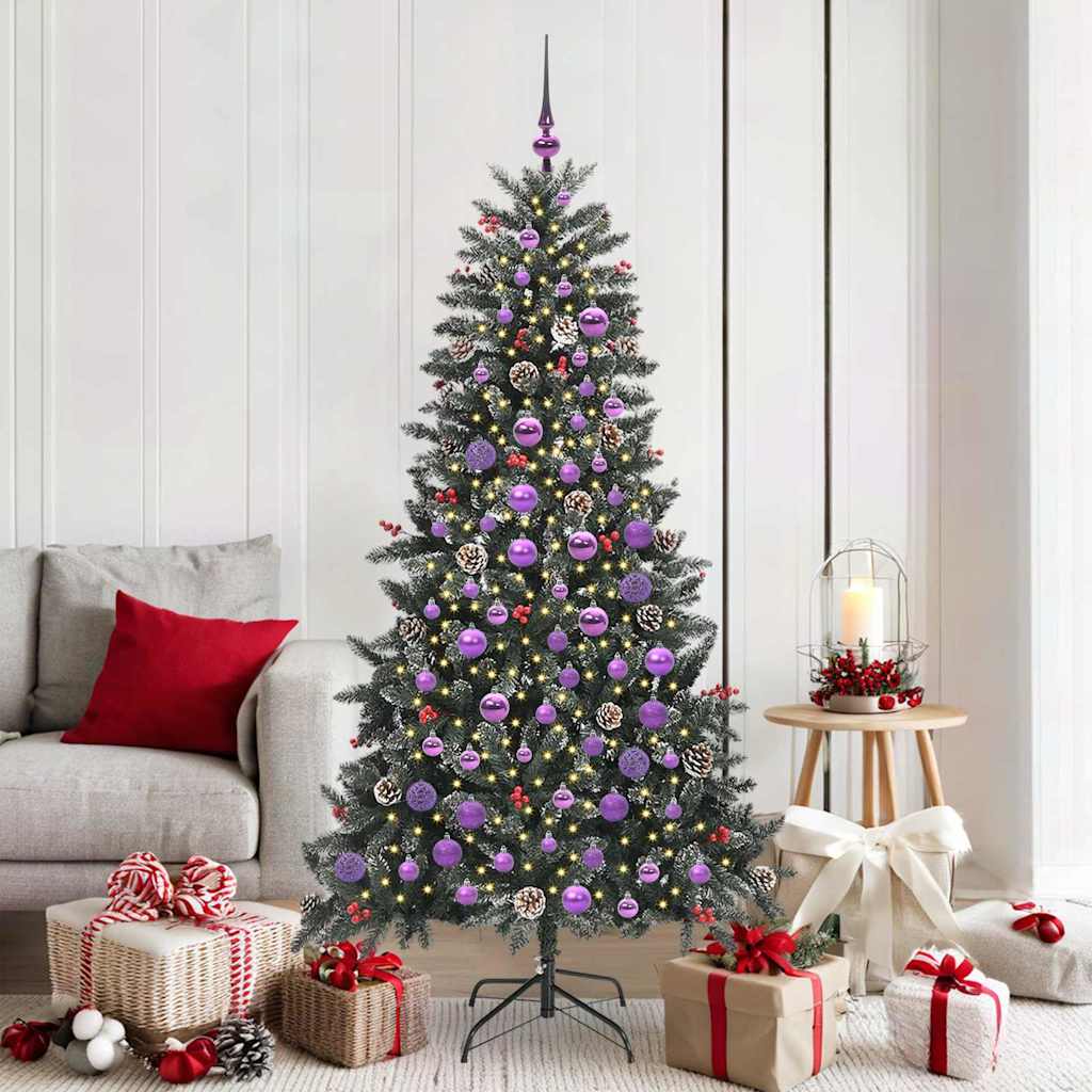 Albero di Natale artificiale Vidaxx con 300 LED verdi 180 cm in PVC e plastica e acciaio