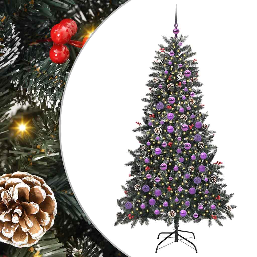 Albero di Natale artificiale Vidaxx con 300 LED verdi 180 cm in PVC e plastica e acciaio