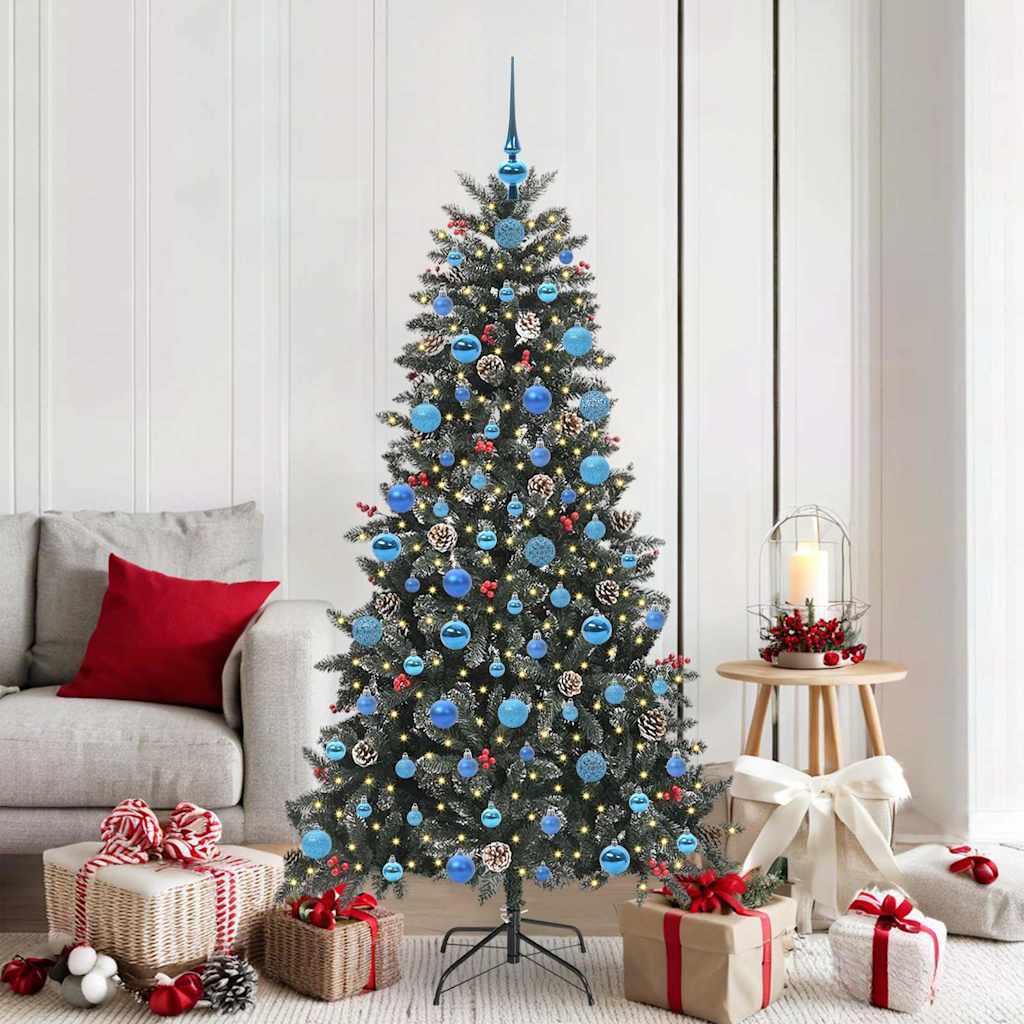 Albero di Natale artificiale Vidaxx con 300 LED verdi 180 cm in PVC e plastica e acciaio