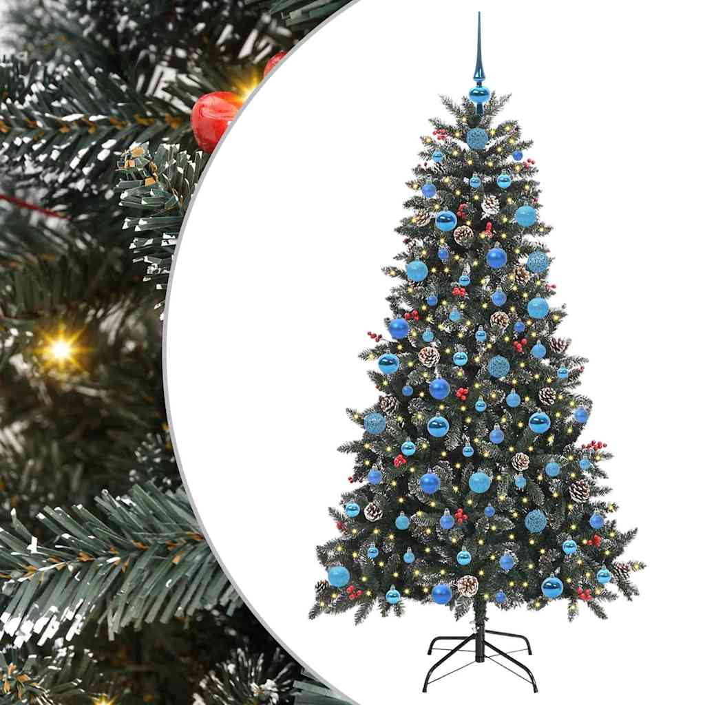 Albero di Natale artificiale Vidaxx con 300 LED verdi 180 cm in PVC e plastica e acciaio