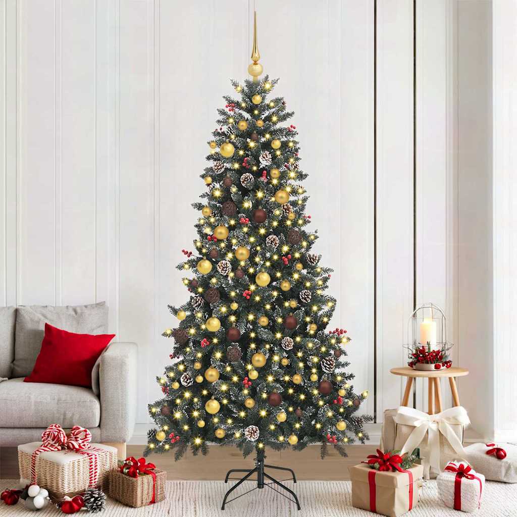 Albero di Natale artificiale VidaXL con 300 LED verdi, 210 cm in PVC e plastica e acciaio