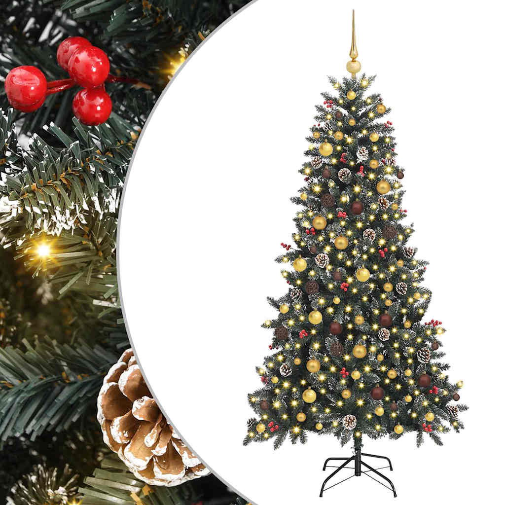 Albero di Natale artificiale VidaXL con 300 LED verdi, 210 cm in PVC e plastica e acciaio