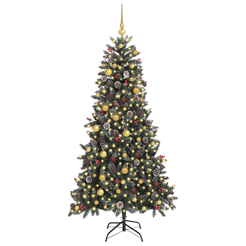 Albero di Natale artificiale VidaXL con 300 LED verdi, 210 cm in PVC e plastica e acciaio