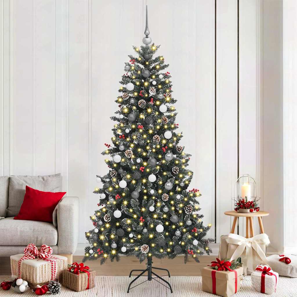 Albero di Natale artificiale VidaXL con 300 LED verdi, 210 cm in PVC e plastica e acciaio