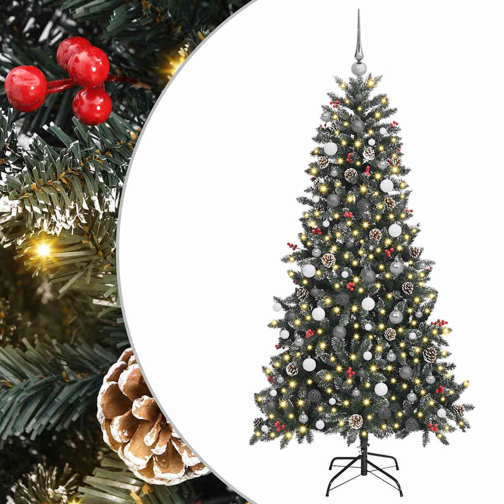 Albero di Natale artificiale VidaXL con 300 LED verdi, 210 cm in PVC e plastica e acciaio