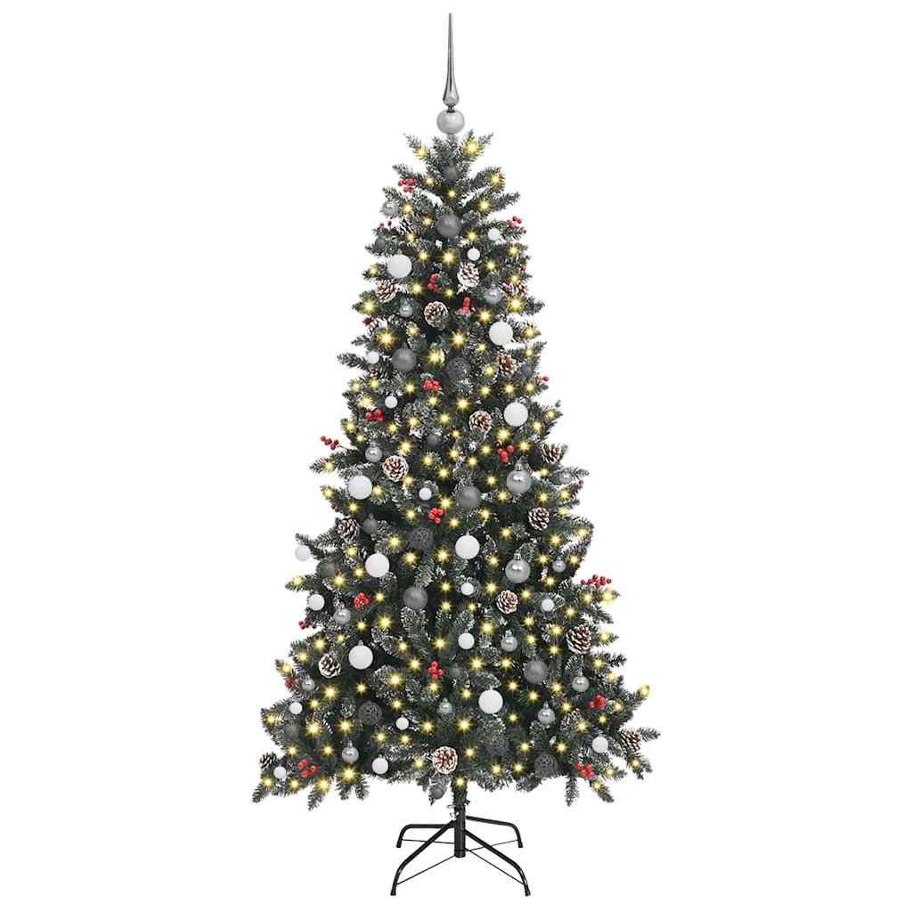 Albero di Natale artificiale VidaXL con 300 LED verdi, 210 cm in PVC e plastica e acciaio