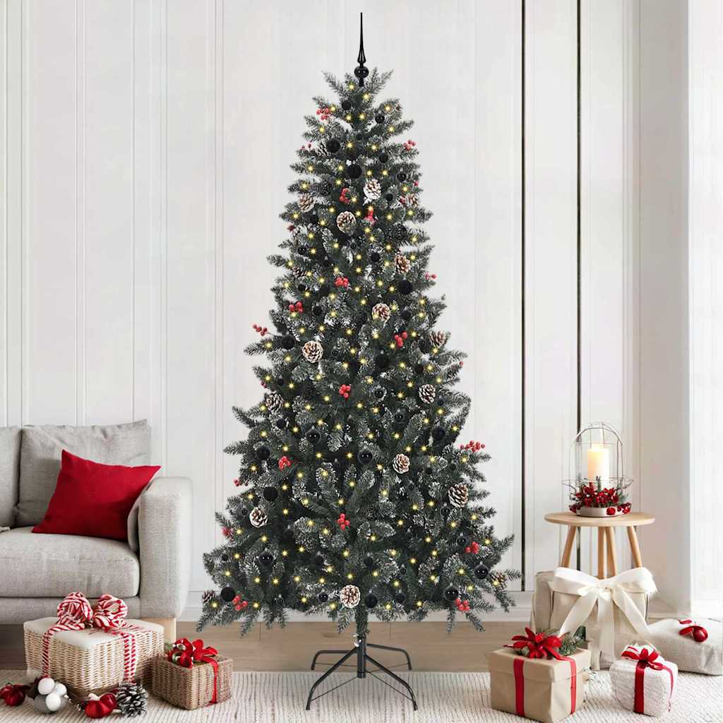 Albero di Natale artificiale Vidaxx con 300 LED verdi, 240 cm in PVC e plastica e acciaio