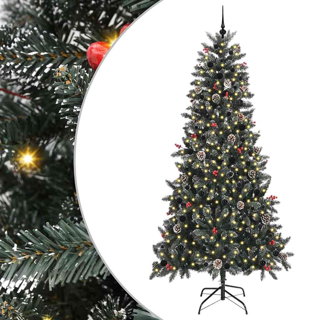 Albero di Natale artificiale Vidaxx con 300 LED verdi, 240 cm in PVC e plastica e acciaio