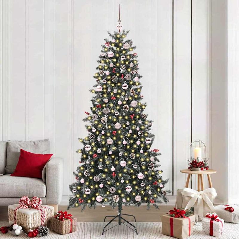 Vidaxl kunstkerstboom met 300 led groen 240 cm pvc en plastic en staal