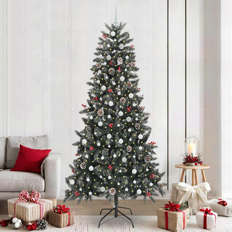 Albero di Natale artificiale Vidaxx con 300 LED verdi, 240 cm in PVC e plastica e acciaio