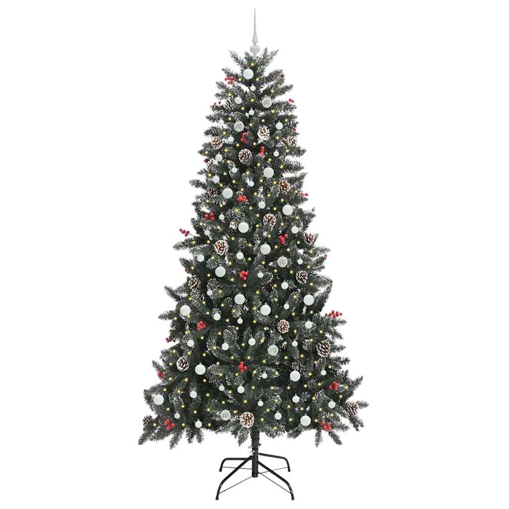 Albero di Natale artificiale Vidaxx con 300 LED verdi, 240 cm in PVC e plastica e acciaio