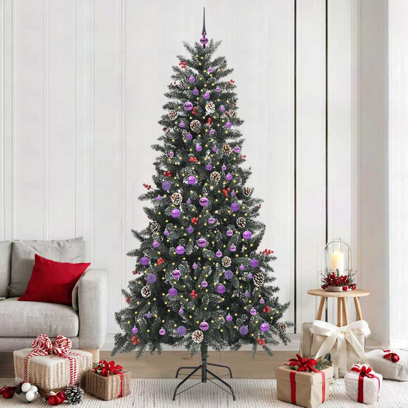 Albero di Natale artificiale Vidaxx con 300 LED verdi, 240 cm in PVC e plastica e acciaio