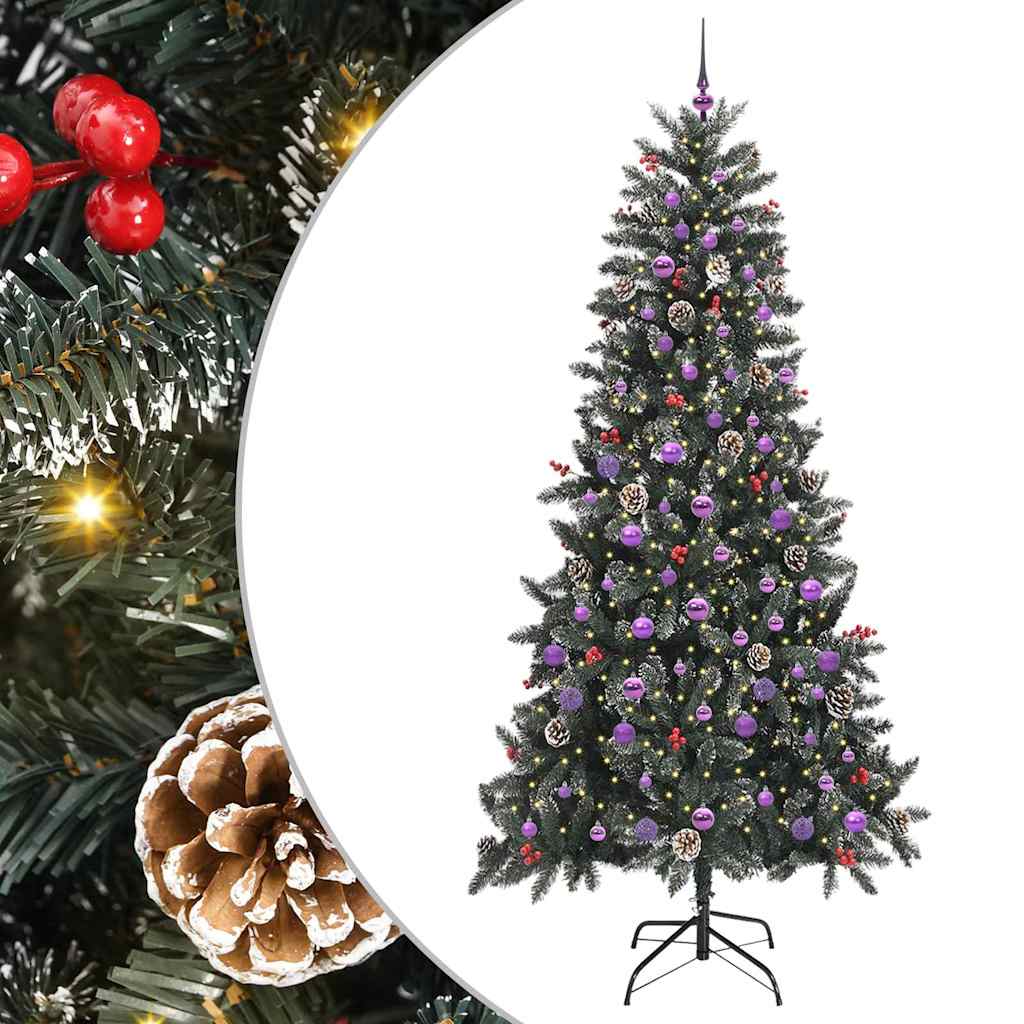 Albero di Natale artificiale Vidaxx con 300 LED verdi, 240 cm in PVC e plastica e acciaio