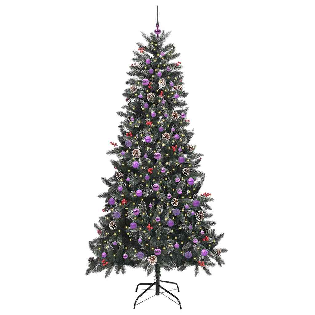 Albero di Natale artificiale Vidaxx con 300 LED verdi, 240 cm in PVC e plastica e acciaio