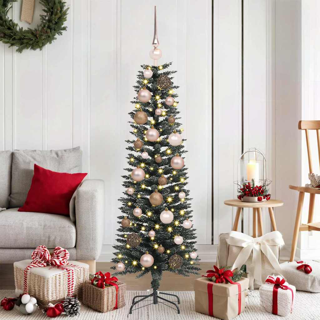Albero di Natale artificiale VidaXL con 150 LED verdi, 120 cm in PVC e plastica e acciaio
