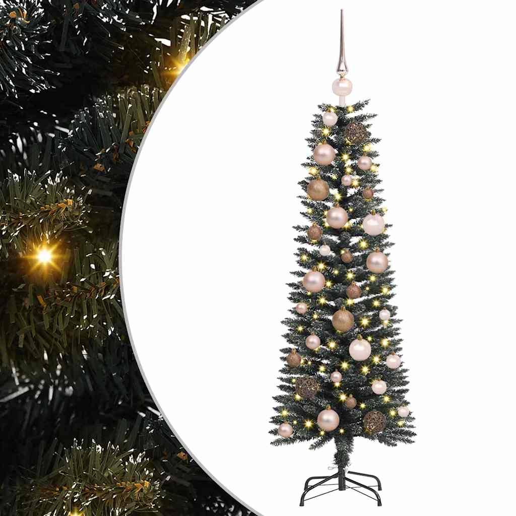 Albero di Natale artificiale VidaXL con 150 LED verdi, 120 cm in PVC e plastica e acciaio