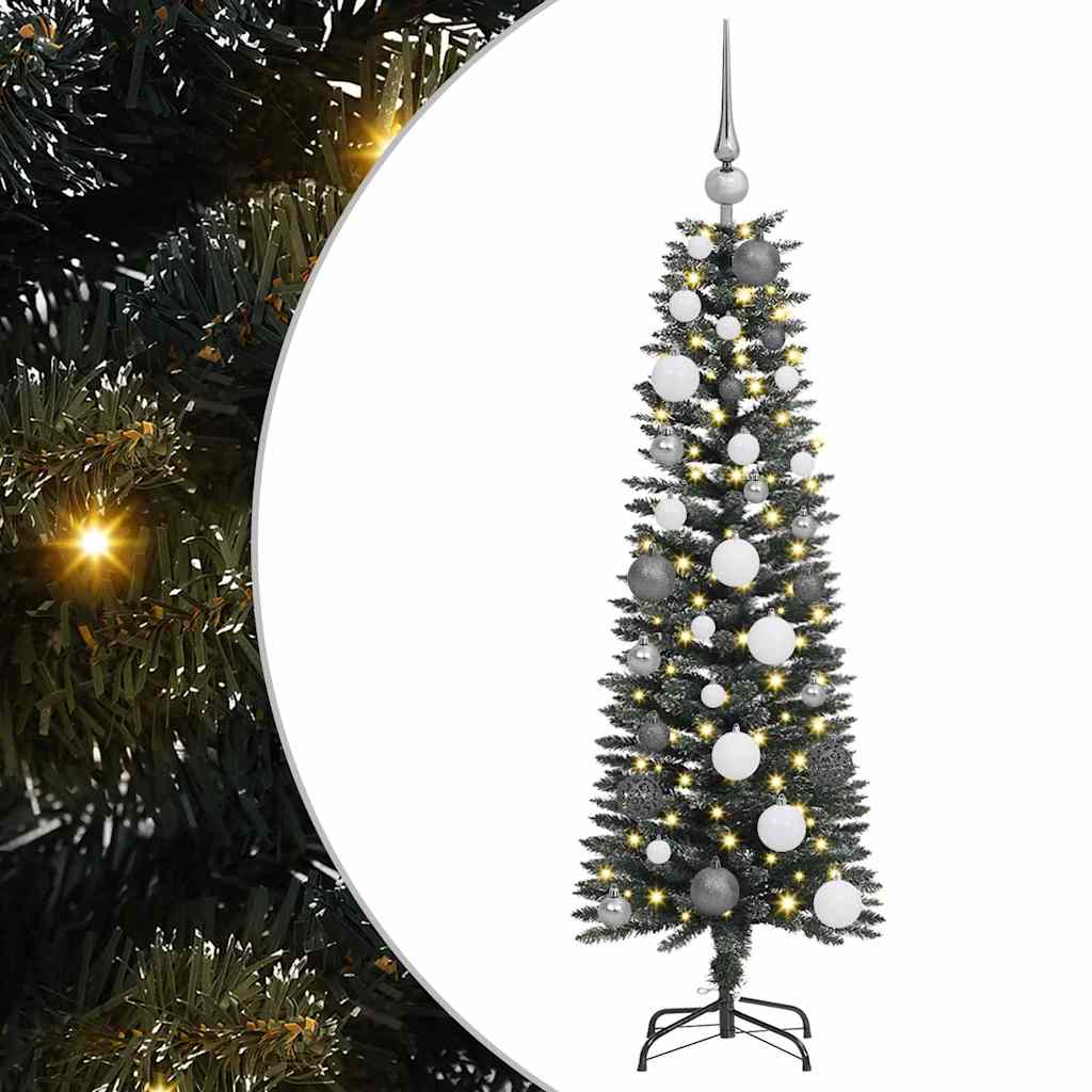 Albero di Natale artificiale VidaXL con 150 LED verdi, 120 cm in PVC e plastica e acciaio