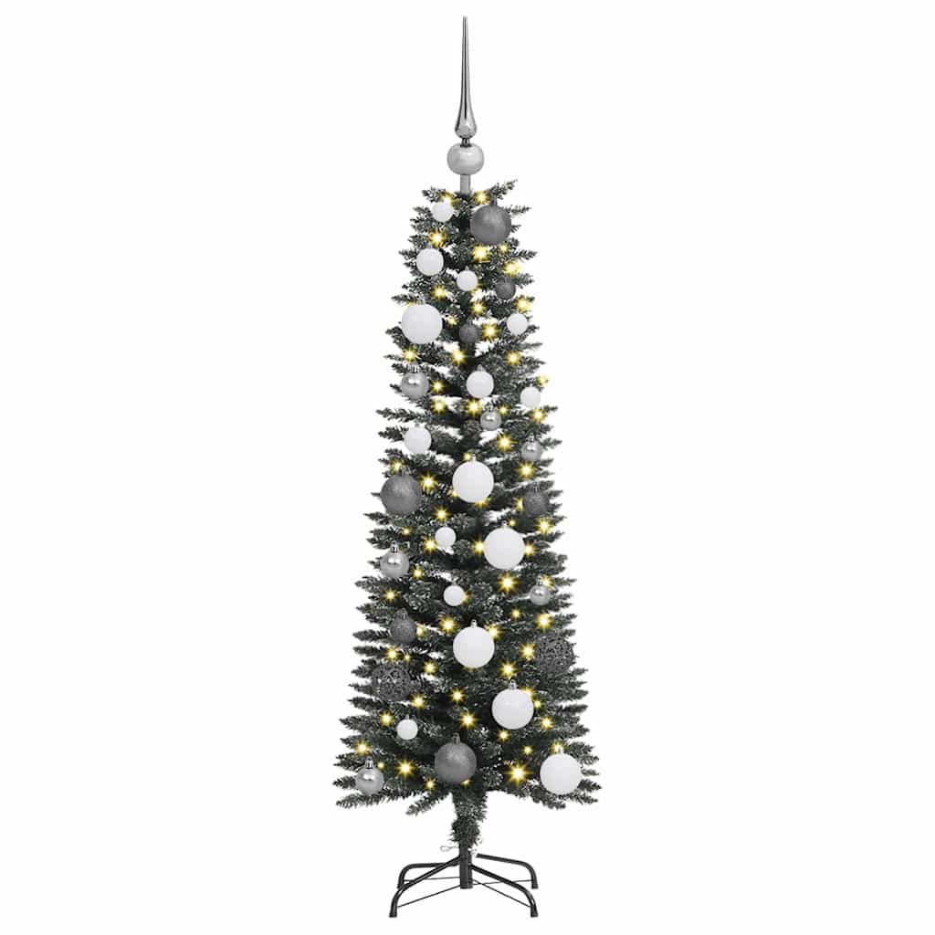 Albero di Natale artificiale VidaXL con 150 LED verdi, 120 cm in PVC e plastica e acciaio