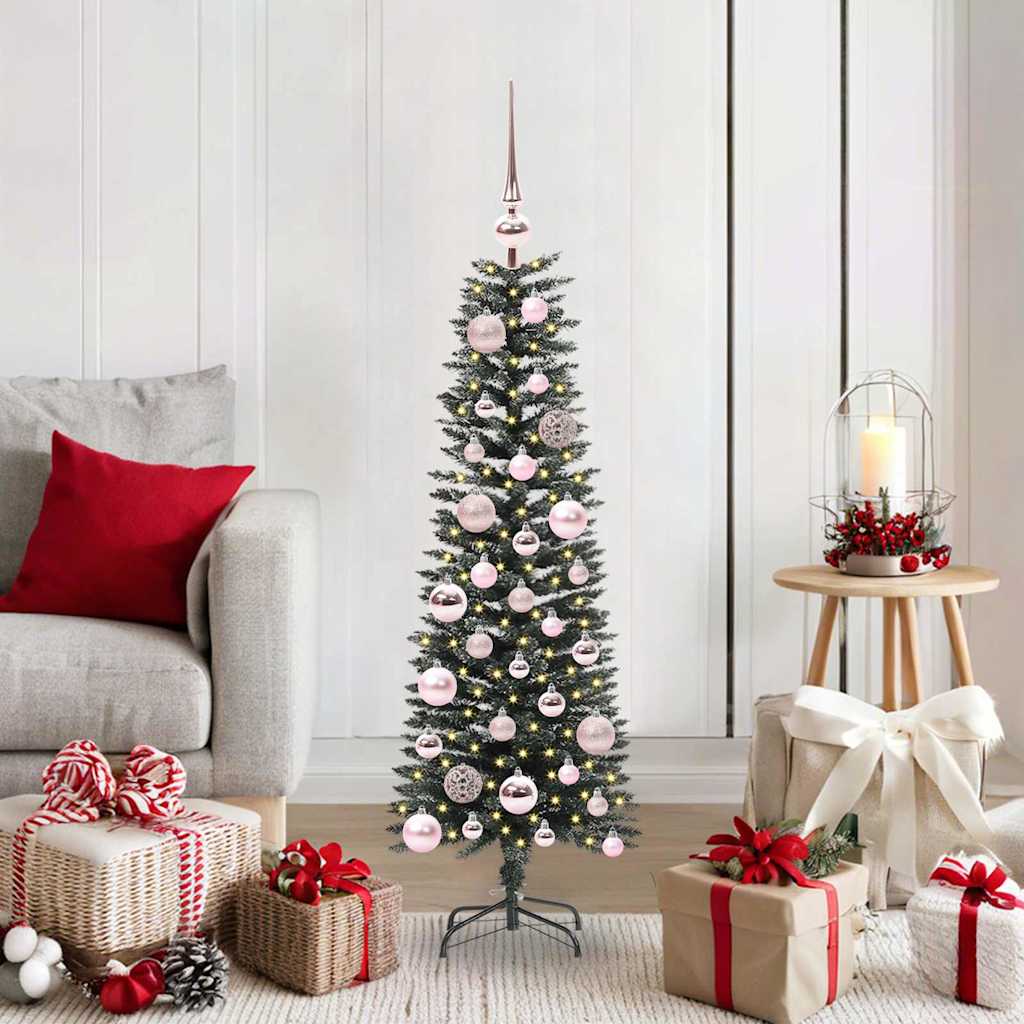 Albero di Natale artificiale VidaXL con 150 LED verdi, 120 cm in PVC e plastica e acciaio