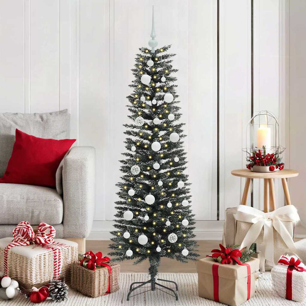 Albero di Natale artificiale VidaXL con 150 LED verdi, 120 cm in PVC e plastica e acciaio