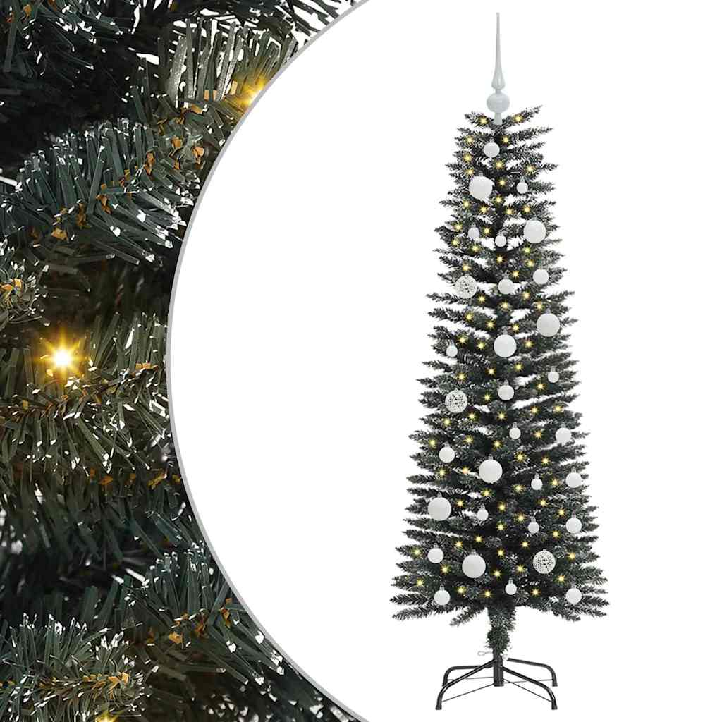 Albero di Natale artificiale VidaXL con 150 LED verdi, 120 cm in PVC e plastica e acciaio